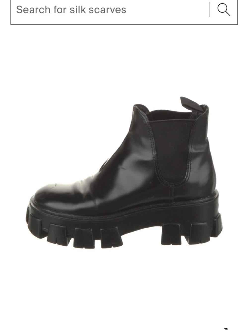 Prada Womens Black Leather Chukka Boots - Picture 3 of 4